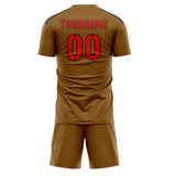 Custom Khaki Orange Red Soccer Jersey