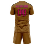 Custom Khaki Pink Soccer Jersey