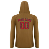 Custom Khaki Red UV-Hoodie