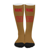 Custom Khaki Red Knee-High Sock