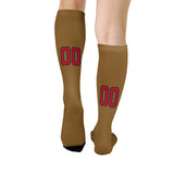 Custom Khaki Red Knee-High Sock