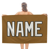 Custom Khaki White Beach Towel