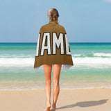Custom Khaki White Beach Towel