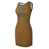 Custom Khaki Dark Grey Sleeveless Vest Dress
