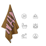 Custom Khaki Light Pink Beach Towel