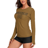 Custom Khaki Khaki Women's Long-Sleeve Shirt