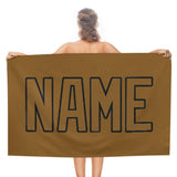 Custom Khaki Khaki Beach Towel