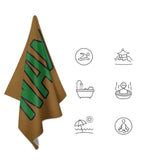 Custom Khaki Emerald Green Beach Towel