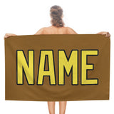Custom Khaki Light Yellow Beach Towel