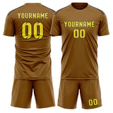 Custom Khaki Light Yellow Soccer Jersey