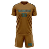 Custom Khaki Blue Green Soccer Jersey