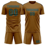 Custom Khaki Blue Green Soccer Jersey