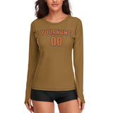 Custom Khaki Orange Women's Long-Sleeve Shirt