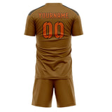 Custom Khaki Orange Soccer Jersey