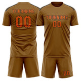 Custom Khaki Orange Soccer Jersey