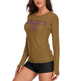 Custom Khaki Copper Rose Women's Long-Sleeve Shirt