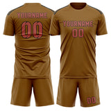 Custom Khaki Copper Rose Soccer Jersey