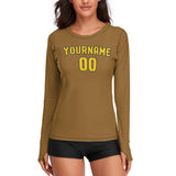 Custom Khaki Gold Women's Long-Sleeve Shirt