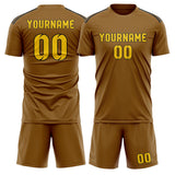 Custom Khaki Gold Soccer Jersey