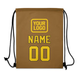 Custom Khaki Gold Drawstring Bag