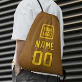 Custom Khaki Gold Drawstring Bag