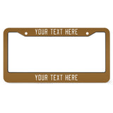 Custom Khaki White License Plate Frame