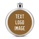 Custom Khaki White Hip Flask