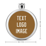 Custom Khaki White Hip Flask
