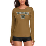 Custom Khaki Olive Women's Long-Sleeve Shirt