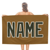 Custom Khaki Olive Beach Towel