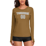 Custom Khaki Gray Women's Long-Sleeve Shirt