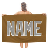 Custom Khaki Gray Beach Towel