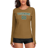 Custom Khaki Green Women's Long-Sleeve Shirt