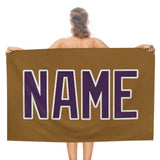 Custom Khaki Purple Beach Towel