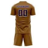 Custom Khaki Purple Soccer Jersey