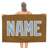 Custom Khaki Light Blue Beach Towel