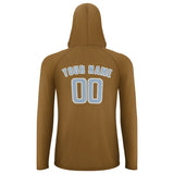 Custom Khaki Light Blue UV-Hoodie