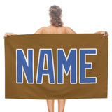 Custom Khaki Sky Blue Beach Towel