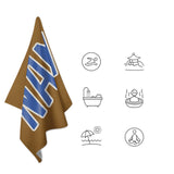 Custom Khaki Sky Blue Beach Towel