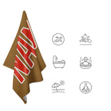 Custom Khaki Orange Red Beach Towel