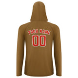 Custom Khaki Orange Red UV-Hoodie
