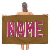 Custom Khaki Pink Beach Towel