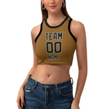 Custom Khaki Black Sleeveless Tank Top