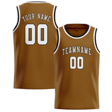 Custom Khaki & White Colors Design Sports Basketball Jersey