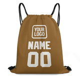 Custom Khaki White Drawstring Bag