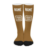 Custom Khaki White Knee-High Sock
