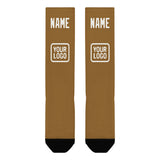 Custom Khaki White Knee-High Sock