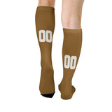 Custom Khaki White Knee-High Sock