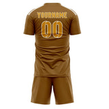 Custom Khaki Yellow Soccer Jersey