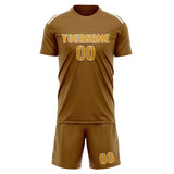 Custom Khaki Yellow Soccer Jersey